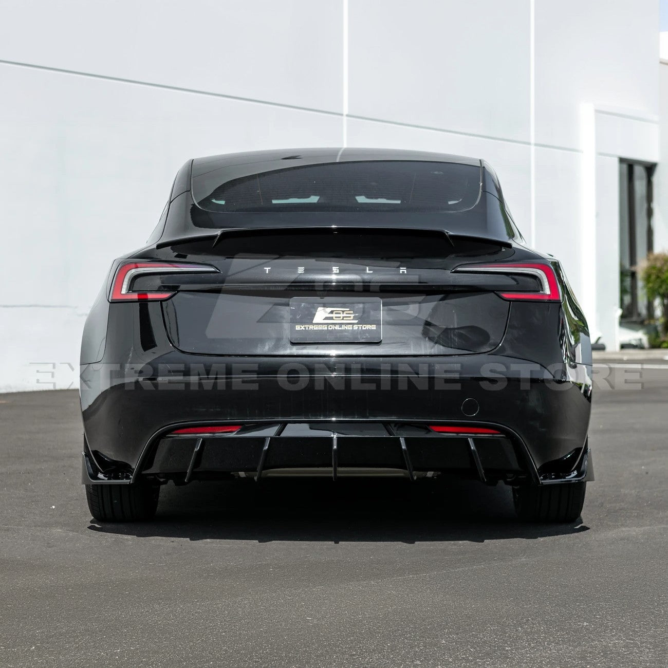 2024-Up Tesla Model 3 Performance Style Rear Bumper Diffuser Lip - DIFF-1133-ABS