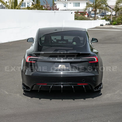 2024-Up Tesla Model 3 Performance Style Rear Bumper Diffuser Lip - DIFF-1133-ABS