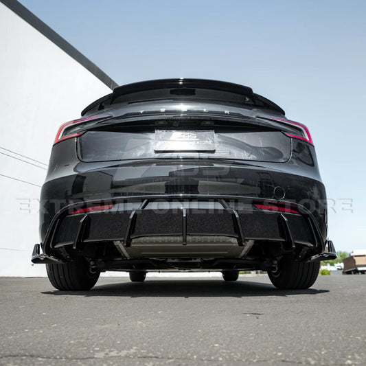 2024-Up Tesla Model 3 Performance Style Rear Bumper Diffuser Lip - DIFF-1133-ABS