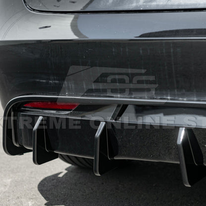 2024-Up Tesla Model 3 Performance Style Rear Bumper Diffuser Lip - DIFF-1133-ABS