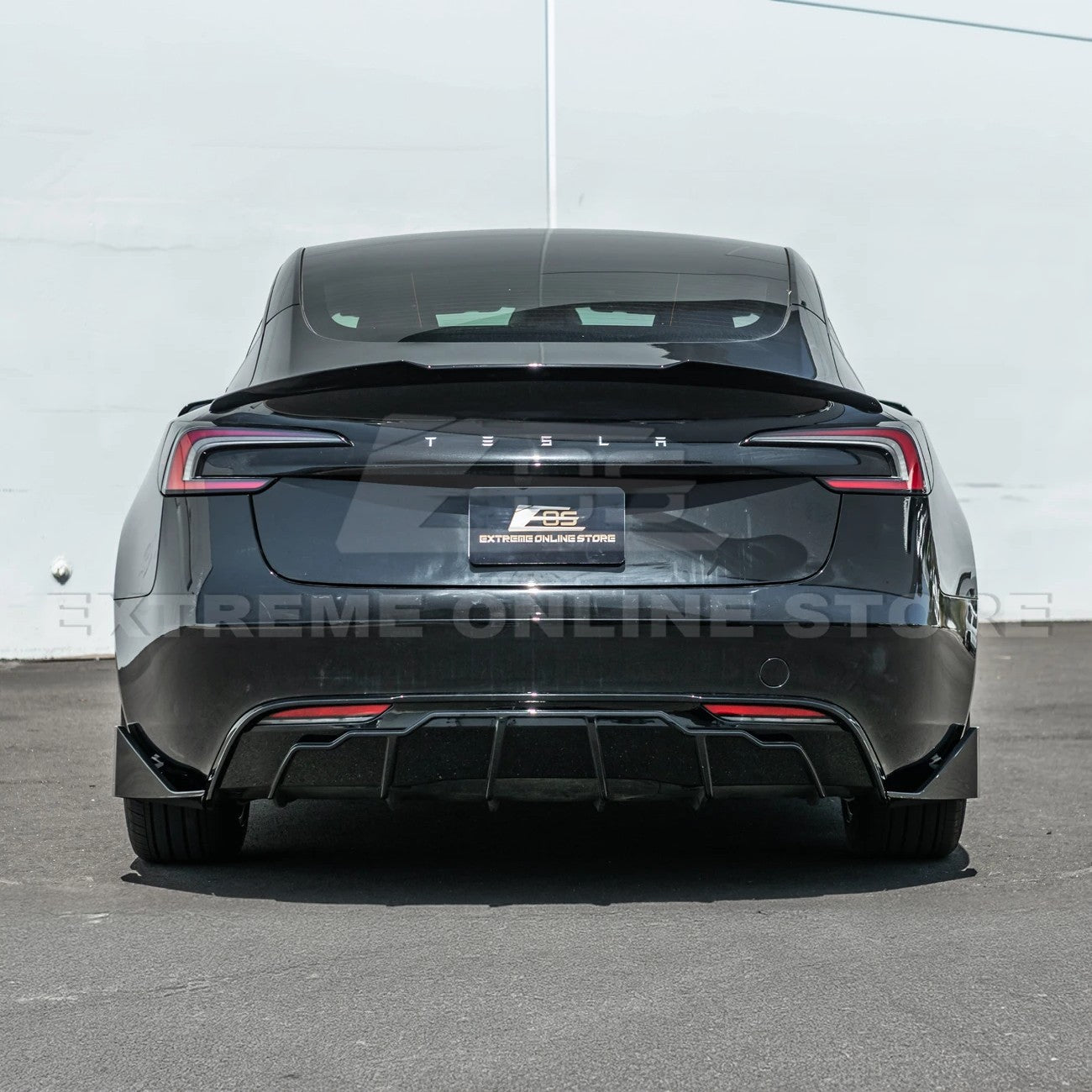 2024-Up Tesla Model 3 Track Style Rear Bumper Diffuser Lip - DIFF-1122-ABS