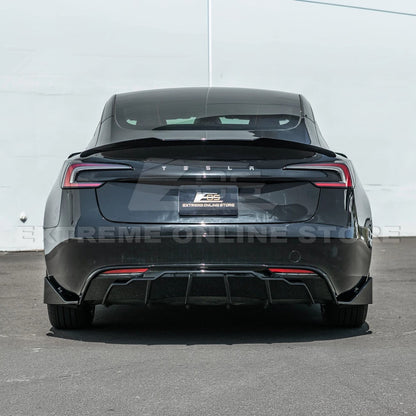 2024-Up Tesla Model 3 Track Style Rear Bumper Diffuser Lip - DIFF-1122-ABS