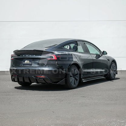 2024-Up Tesla Model 3 Track Style Rear Bumper Diffuser Lip - DIFF-1122-ABS