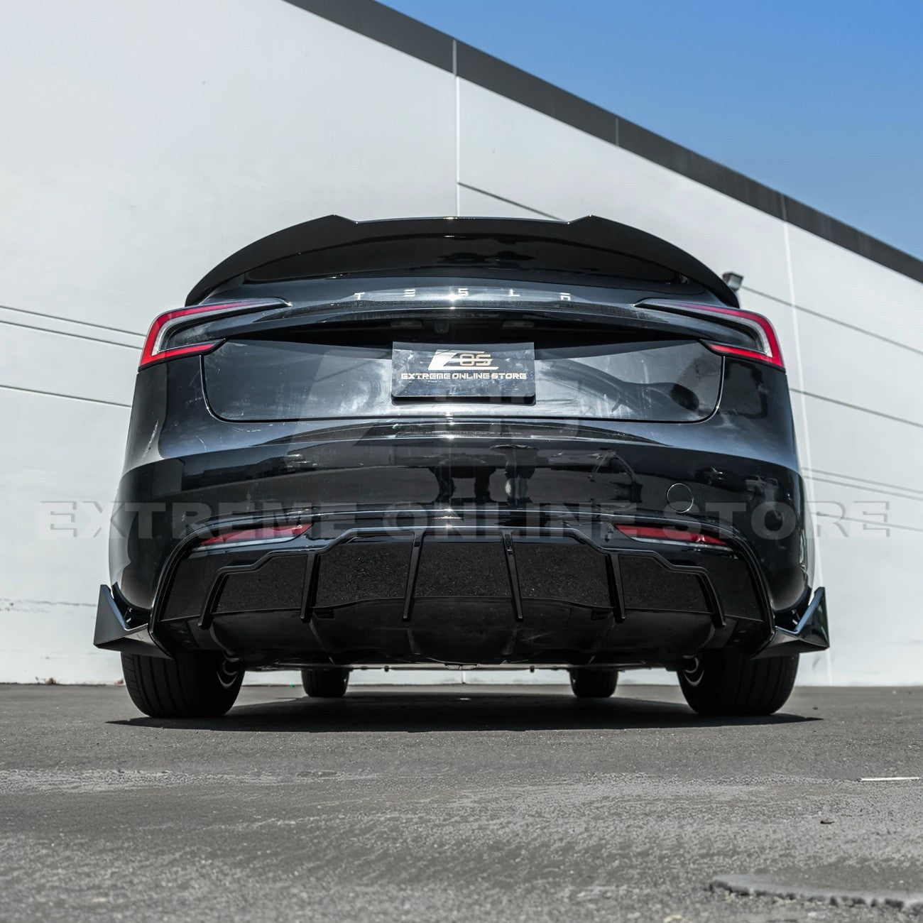 2024-Up Tesla Model 3 Track Style Rear Bumper Diffuser Lip - DIFF-1122-ABS