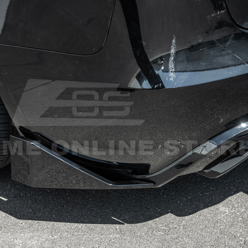 2024-Up Tesla Model 3 Track Style Rear Bumper Diffuser Lip - DIFF-1122-ABS