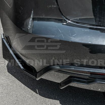 2024-Up Tesla Model 3 Track Style Rear Bumper Diffuser Lip - DIFF-1122-ABS