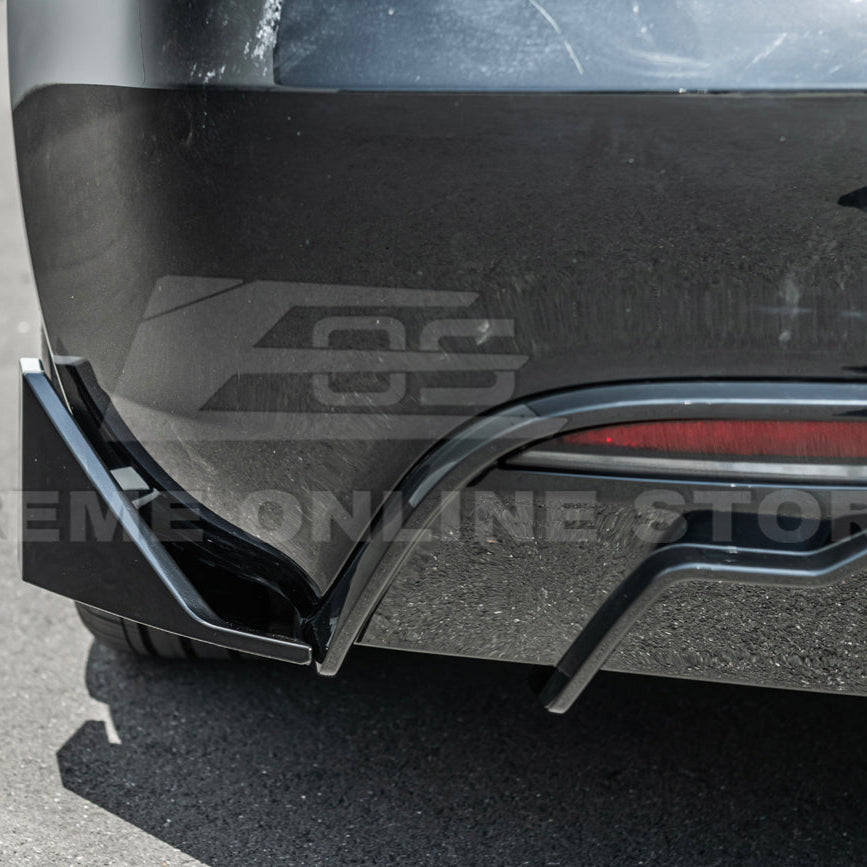 2024-Up Tesla Model 3 Track Style Rear Bumper Diffuser Lip - DIFF-1122-ABS