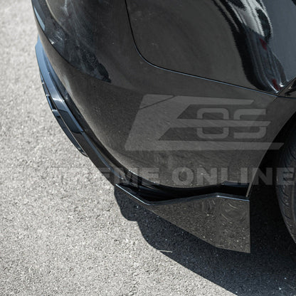2024-Up Tesla Model 3 Track Style Rear Bumper Diffuser Lip - DIFF-1122-ABS