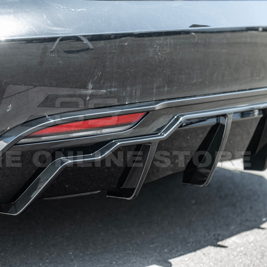 2024-Up Tesla Model 3 Track Style Rear Bumper Diffuser Lip - DIFF-1122-ABS