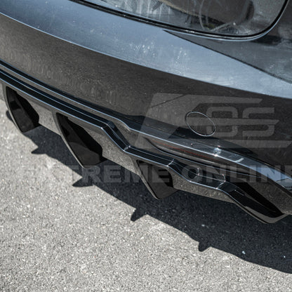 2024-Up Tesla Model 3 Track Style Rear Bumper Diffuser Lip - DIFF-1122-ABS