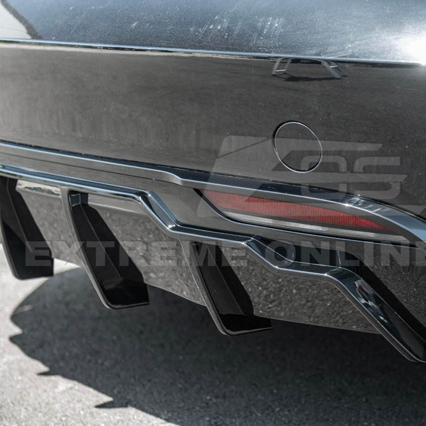 2024-Up Tesla Model 3 Track Style Rear Bumper Diffuser Lip - DIFF-1122-ABS