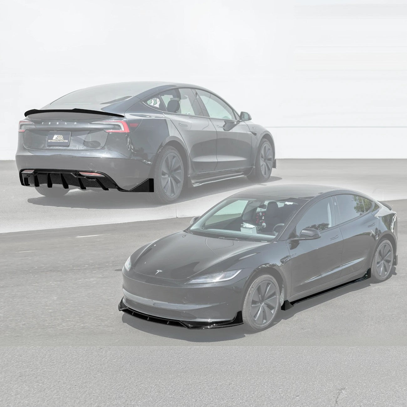 2024-Up Tesla Model 3 Sedan Track Style Body Kit - TSLA-COMBO-01