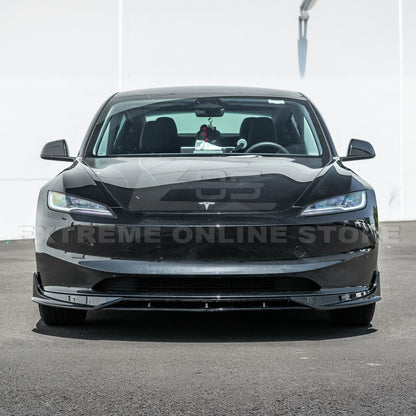 2024-Up Tesla Model 3 Track Style Front Lip Splitter - FLIP-1120-ABS