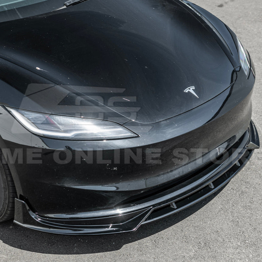 2024-Up Tesla Model 3 Track Style Front Lip Splitter - FLIP-1120-ABS
