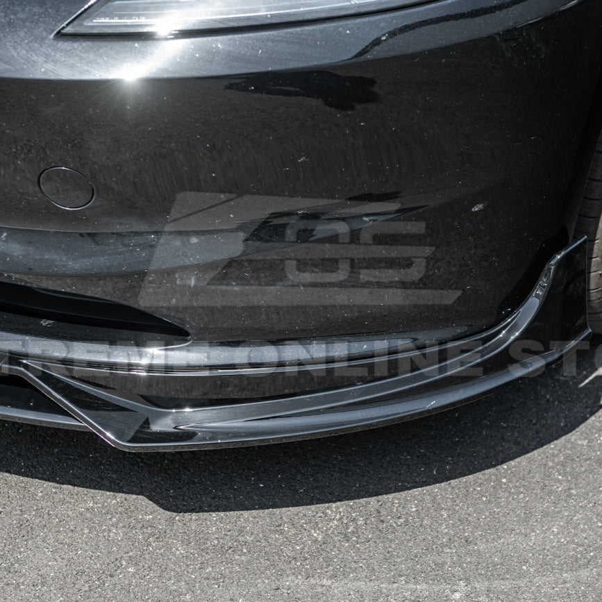 2024-Up Tesla Model 3 Track Style Front Lip Splitter - FLIP-1120-ABS