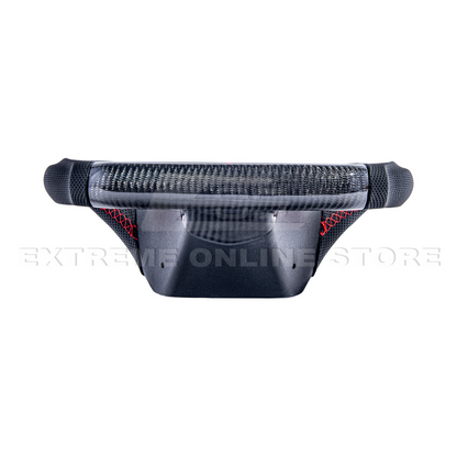 2012-13 Corvette C6 CARBON FIBER Perforated Leather Red Stripe Steering Wheel