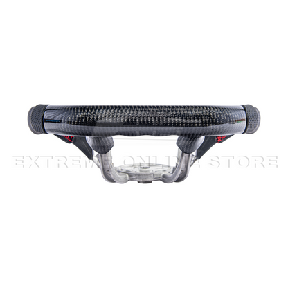 1997-04 Corvette C5 Carbon Fiber Steering Wheel Black Perforated Leather Red Center Stripe