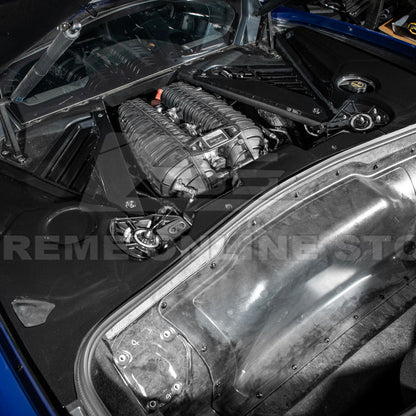 Corvette C8 DRY CARBON FIBER Coupe Engine Bay Panel Cover (3-Pieces Version)