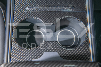 2020-23 Tesla Model 3 & 20-24 Y Carbon Fiber Interior Center Console Cover