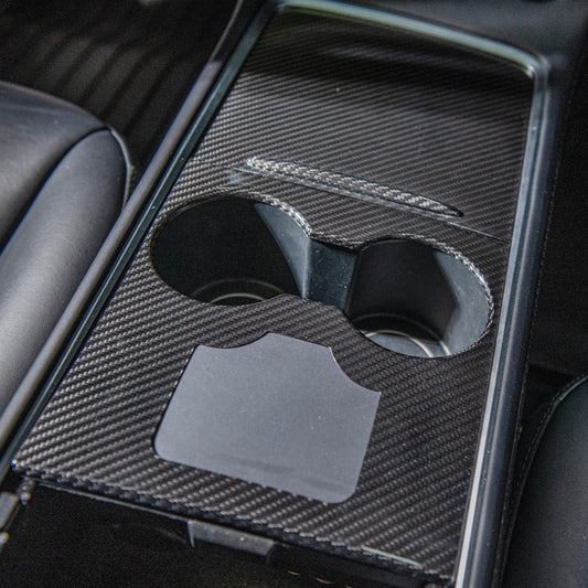 2020-23 Tesla Model 3 & 20-24 Y Carbon Fiber Interior Center Console Cover
