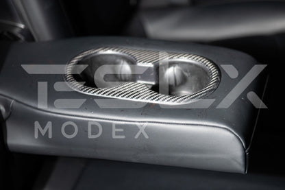 2020-23 Tesla Model 3 & 20-24 Y Carbon Fiber Interior Rear Water Cup Frame