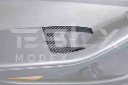 2020-23 Tesla Model 3 & 20-24 Y Carbon Fiber Interior Door Glass Lifting Panel Cover