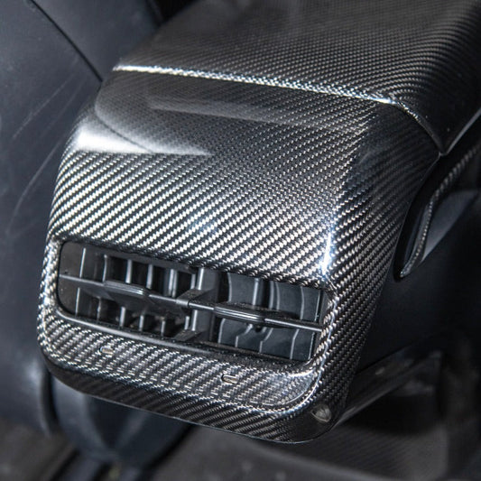2020-23 Tesla Model 3 & 20-24 Y Carbon Fiber Interior Rear Air Outlet Cover