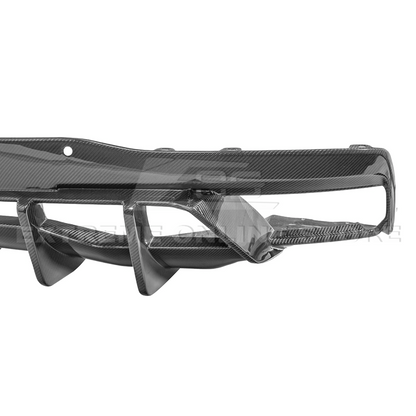 2020-Up Corvette C8 DRY CARBON FIBER Rear Bumper Diffuser Quad Exit
