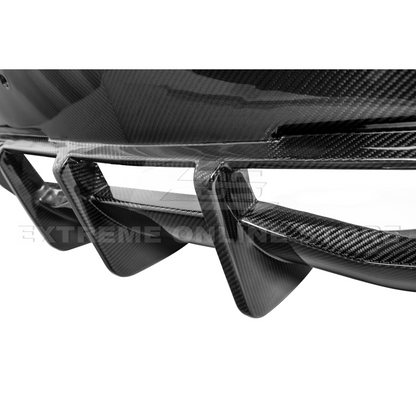 2020-Up Corvette C8 DRY CARBON FIBER Rear Bumper Diffuser Quad Exit
