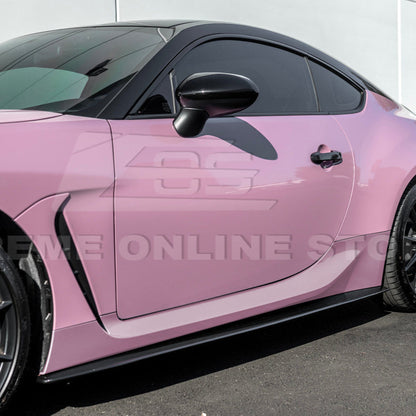 2022-Up Toyota GR86 AS Style ABS Plastic Matte Black Front Splitter Side Skirt