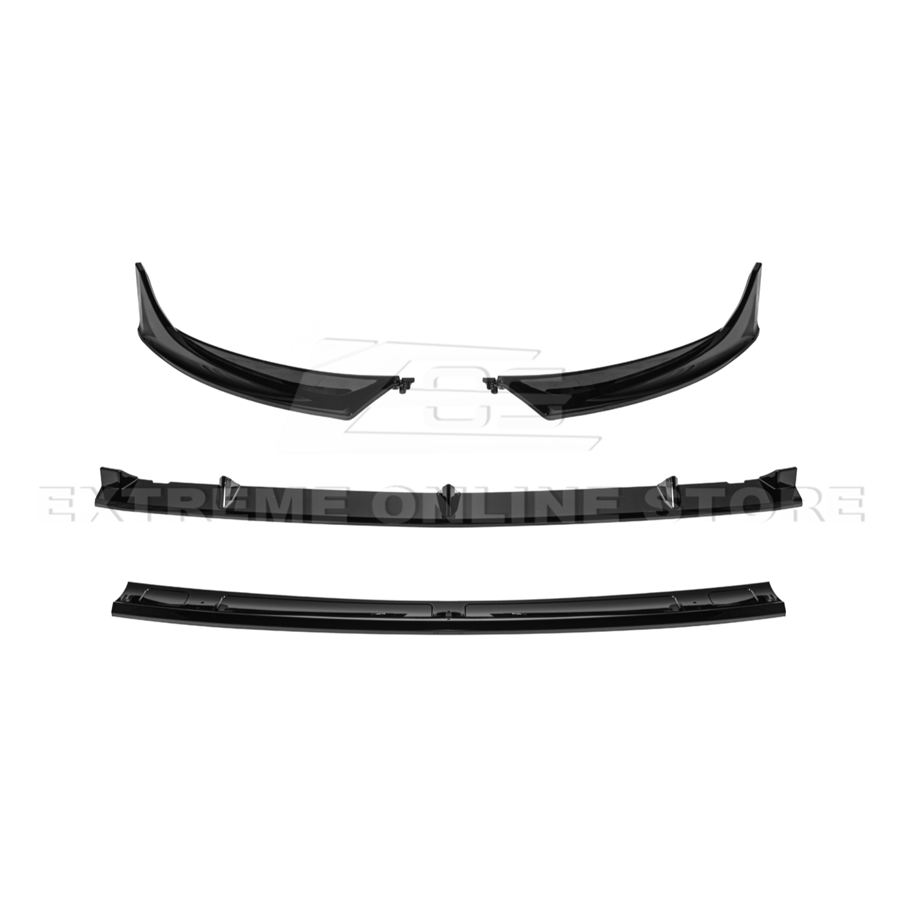 2025-Up Tesla Model Y Track Style 4 Pcs Front Bumper Lip Splitter - FLIP-1290-ABS