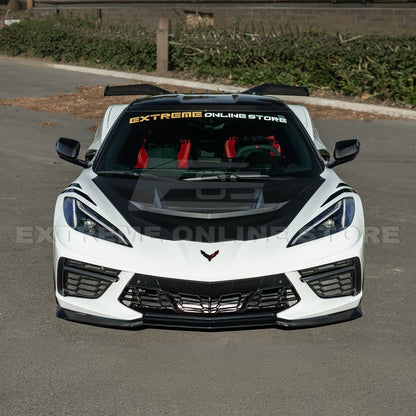Corvette C8 ZR1 MATTE BLACK Front Bumper Vented Extractor Hood
