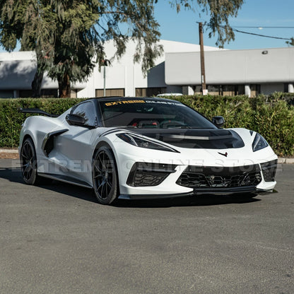 Corvette C8 ZR1 MATTE BLACK Front Bumper Vented Extractor Hood