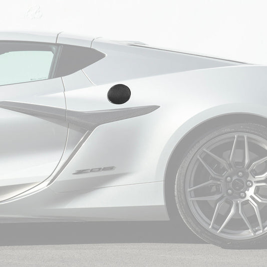 2020-Up Corvette C8 | DRY CARBON FIBER Side Fender Fuel Tank Gas Lid Cover
