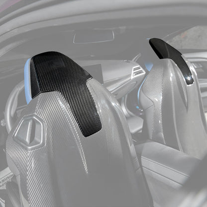 BMW G87 G80 G82 M2 M3 M4 S58 | Dry CARBON FIBER Tape-On Headrest Cover Pair