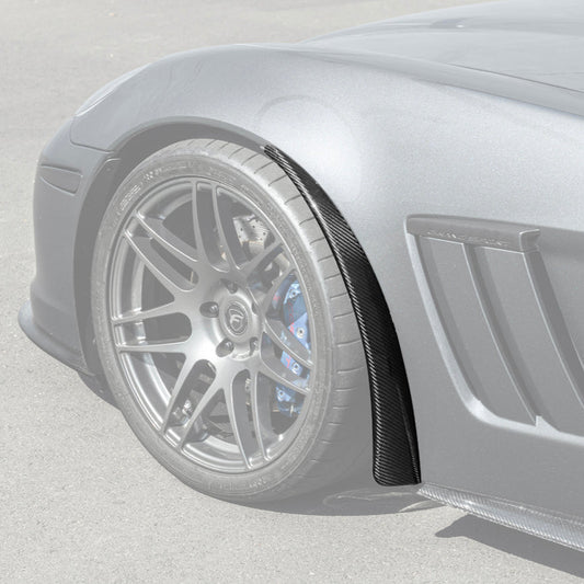 2005-13 Corvette C6 Z06 ZR1 Extended DRY CARBON FIBER Front Splash Guard Mud Flaps