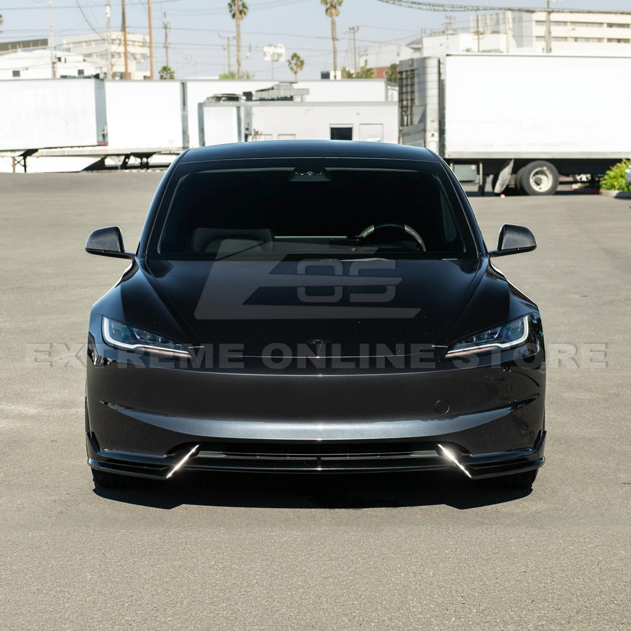 2024-Up Tesla Model 3 Dry Carbon Fiber Tape On Side Mirror Cap Covers Pair - MC-1280-BKCF