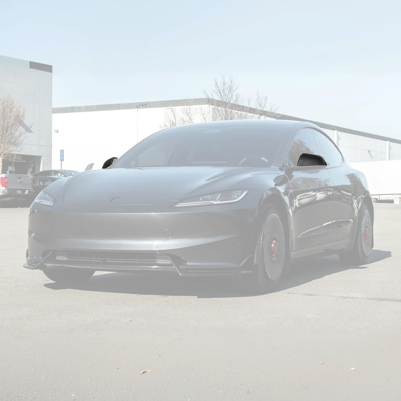 2024-Up Tesla Model 3 Dry Carbon Fiber Tape On Side Mirror Cap Covers Pair - MC-1280-BKCF