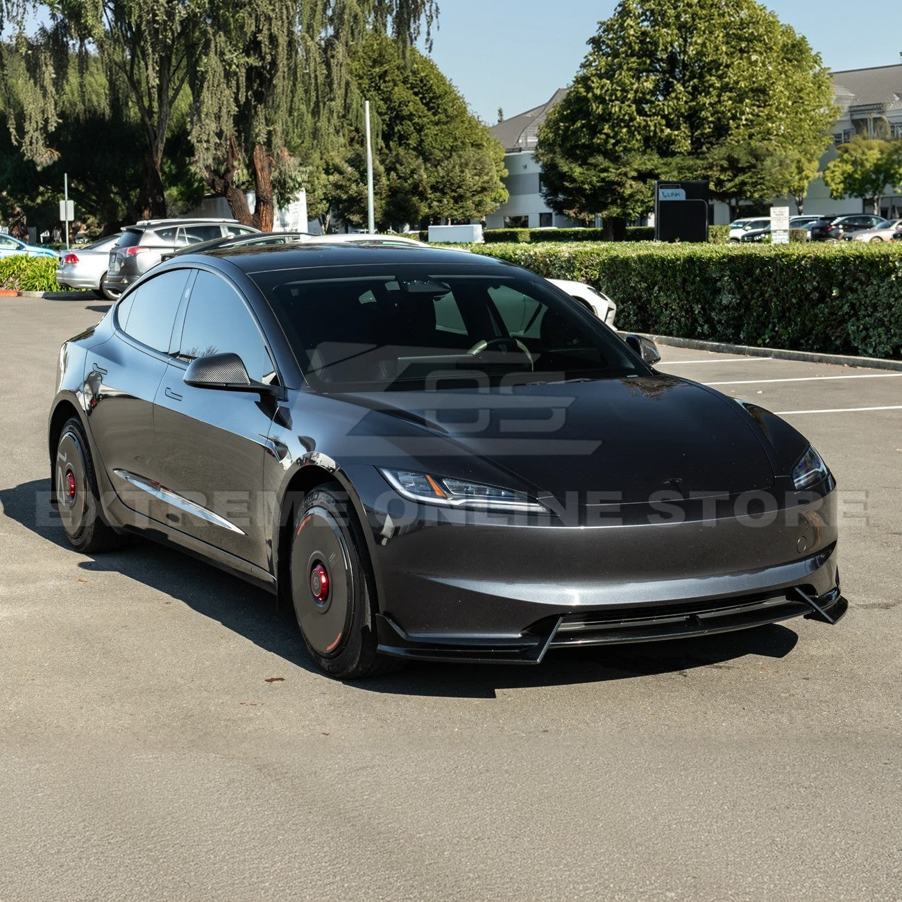 2024-Up Tesla Model 3 Dry Carbon Fiber Tape On Side Mirror Cap Covers Pair - MC-1280-BKCF