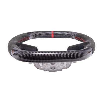 Corvette C8 CARBON FIBER Alcantara Leather Red Stripe Steering Wheel