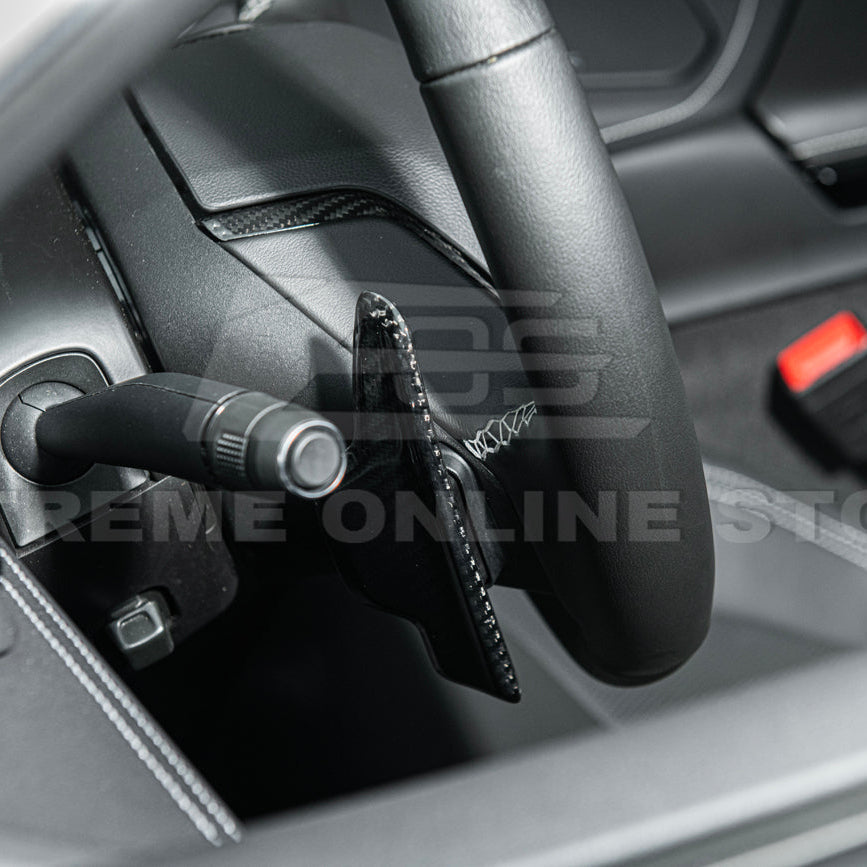 2020-Up Corvette C8 DRY CARBON FIBER Steering Wheel Paddle Shifters Replacement