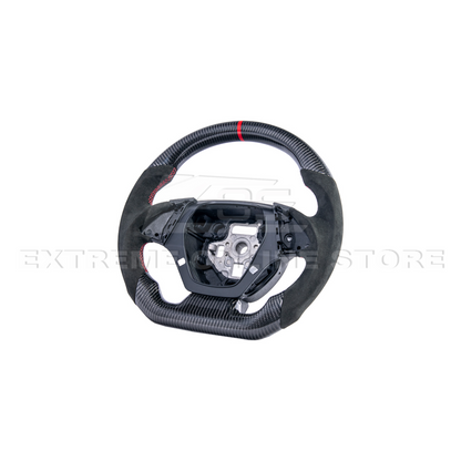 2016-2024 CAMARO CARBON FIBER Black Alcantara Red Stripe Steering Wheel