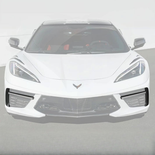 2020-Up Corvette C8 DRY CARBON FIBER Sequential LED DRL Light Bar Bezel Insert