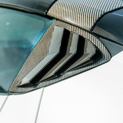 2020-Up Corvette C8 DRY Carbon Fiber Side Quarter Window Louver Sun Shade Cover