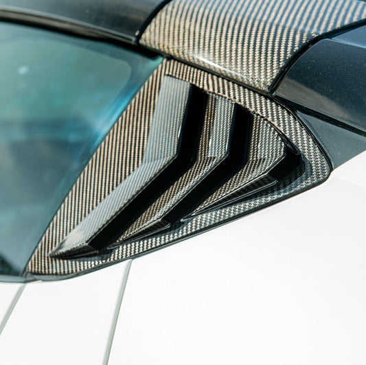 2020-Up Corvette C8 DRY Carbon Fiber Side Quarter Window Louver Sun Shade Cover