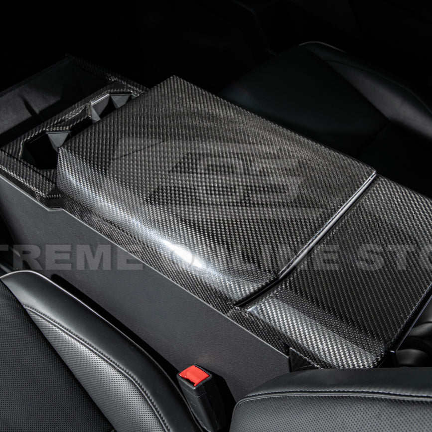 2024-Up Tesla Cybertruck Armrest Cover - VENT-1059-BKCF