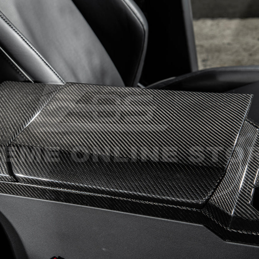 2024-Up Tesla Cybertruck Armrest Cover - VENT-1059-BKCF
