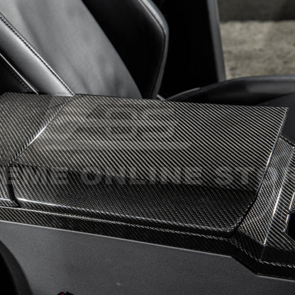 2024-Up Tesla Cybertruck Armrest Cover - VENT-1059-BKCF