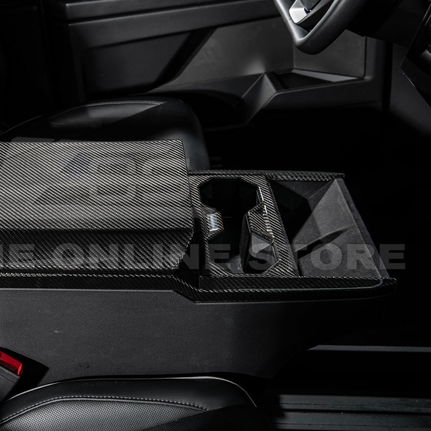 2024-Up Tesla Cybertruck Center Cup Holder Cover - VENT-1062-BKCF