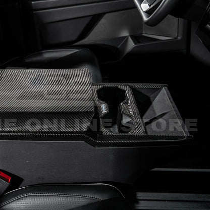 2024-Up Tesla Cybertruck Center Cup Holder Cover - VENT-1062-BKCF